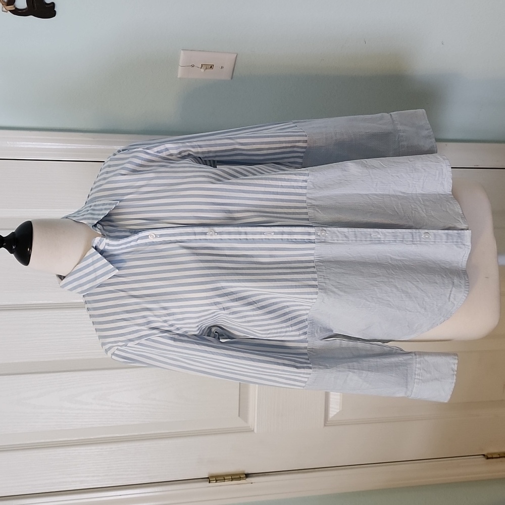 Worthington Blue Striped Shirt Size S